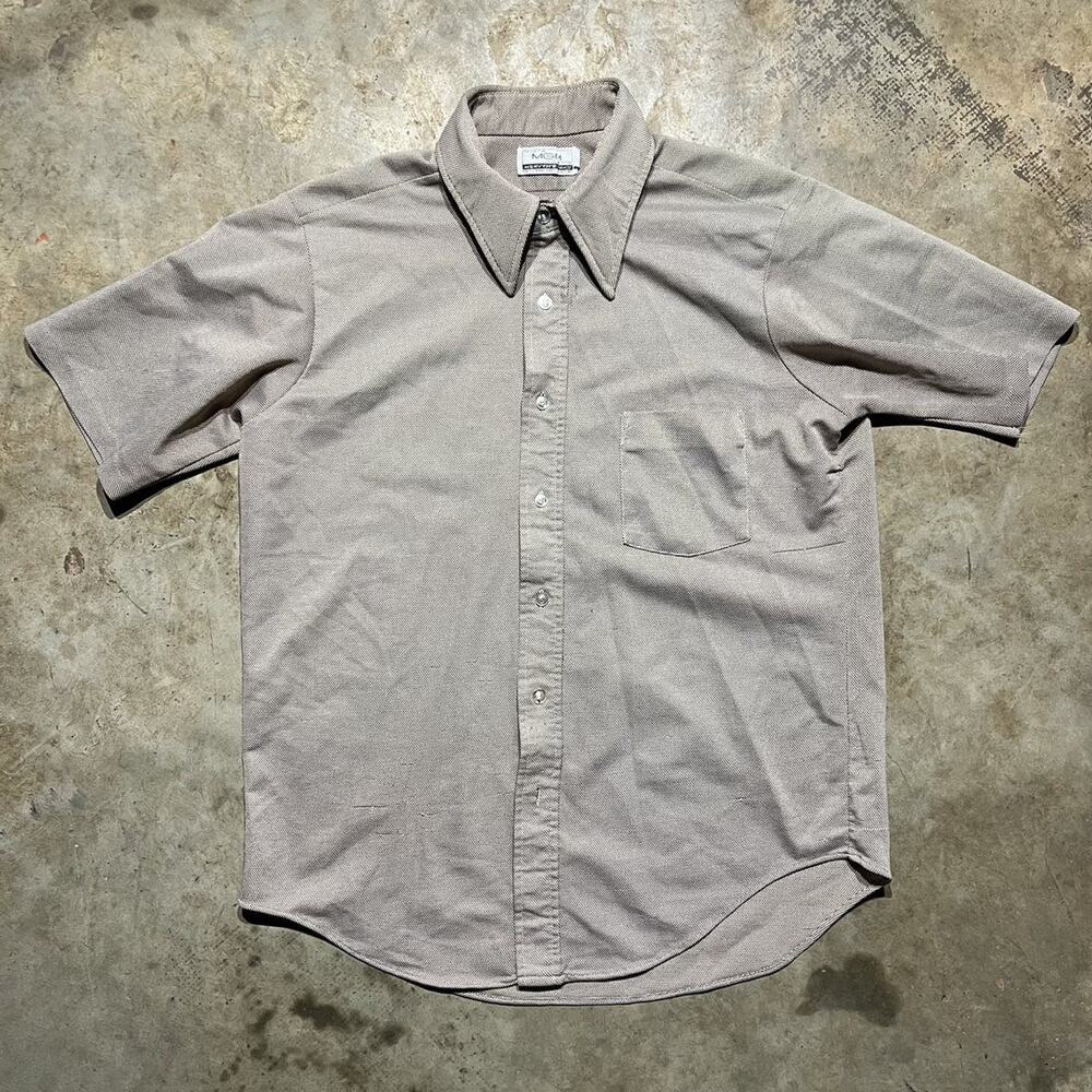 Vintage 70s Mervyn's MGM Brown Pattern Button Up Shirt